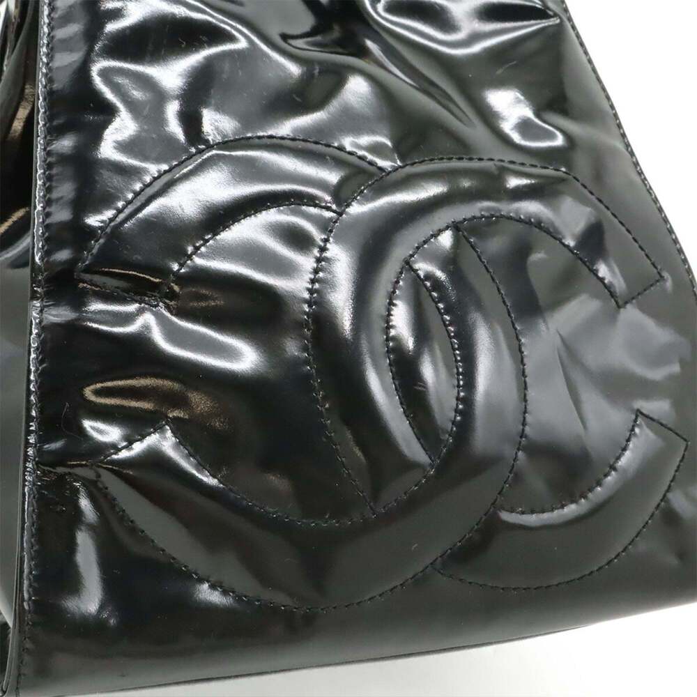 CHANEL Black Leather Logo Shoulder Bag - Picture 8 of 10